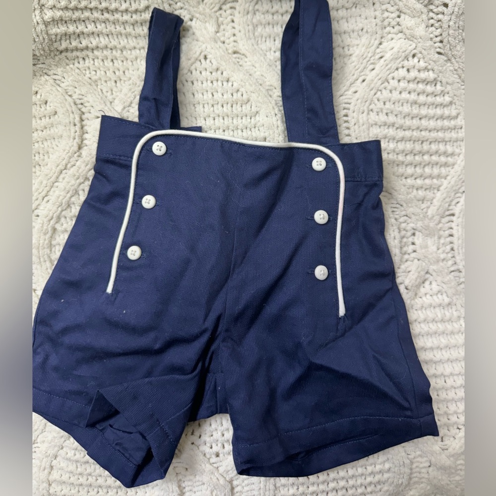 JANIE AND JACK BABY BOY SUSPENDER SHORTS - SIZE 3-6 MONTHS